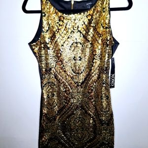 XOXO brand  black and gold sequins Prom dress size 7/8.